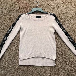 Pink sweater with lace